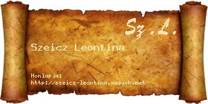 Szeicz Leontina névjegykártya